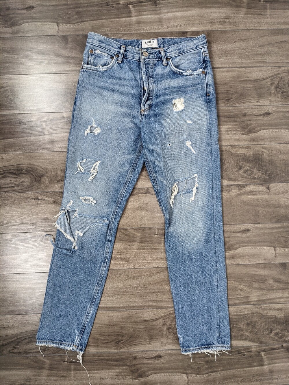Agolde Women's Jeans Jamie High-Rise  Classic Isolation Distressed Size 26